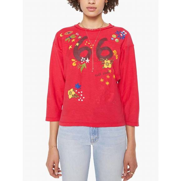 MOTHER Sweaters - NEW MOTHER tuff stuff crewneck sweater in red multi